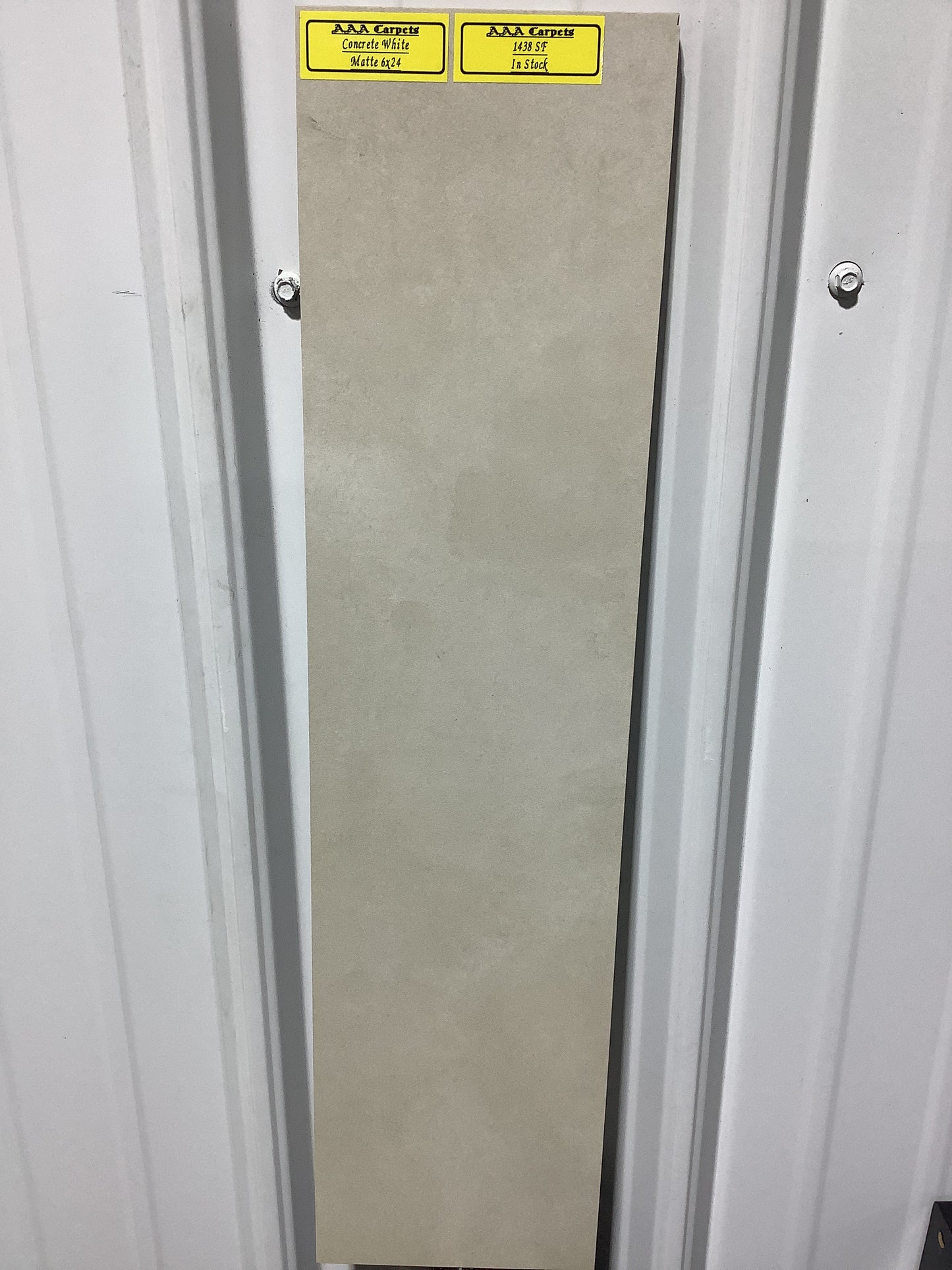 Concrete White Matte 6x24 Tile