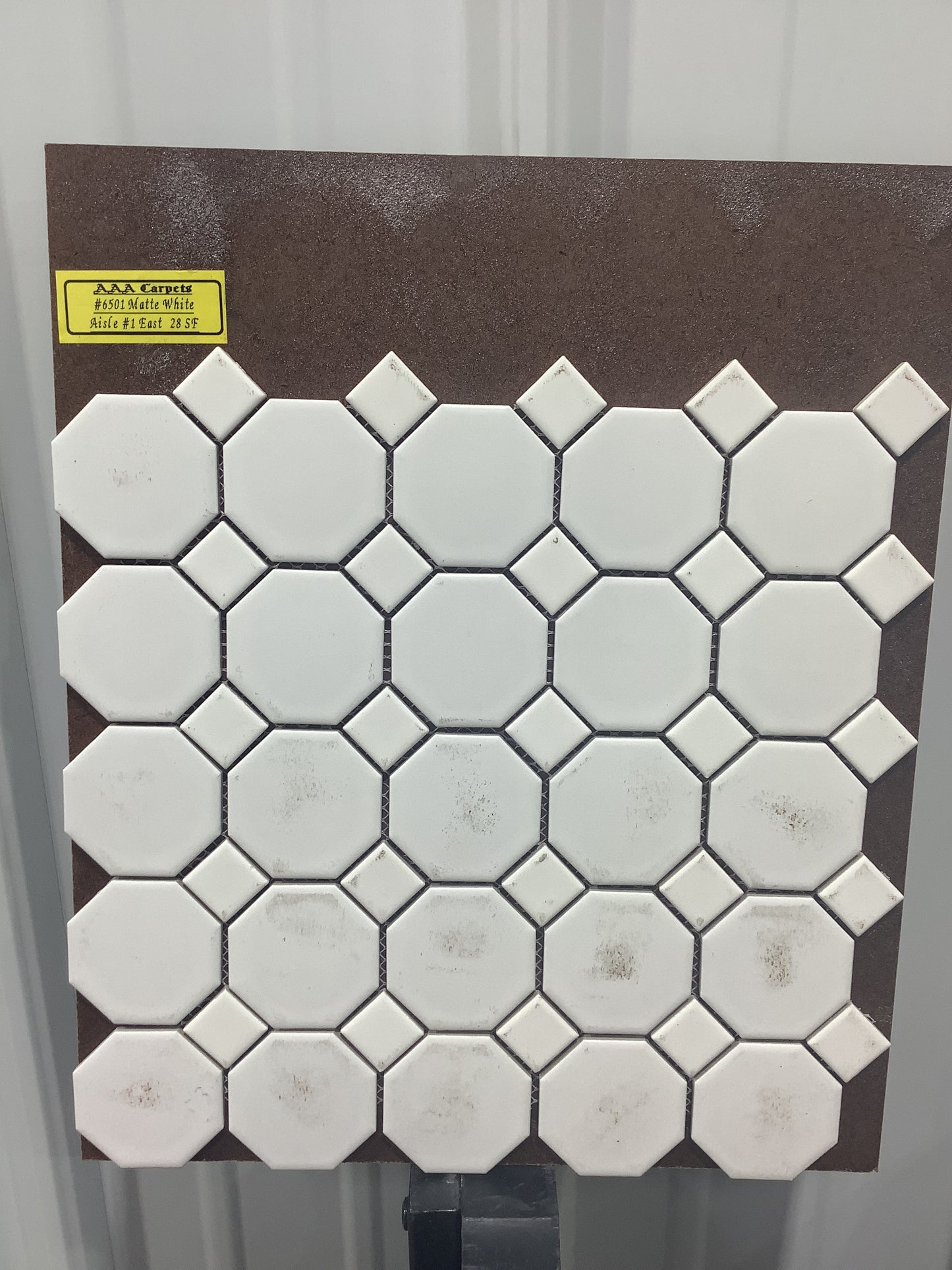 #6501 Matte White hex/square mosaic