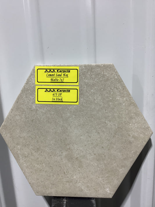 Cement Sand Hex Matte 7x7