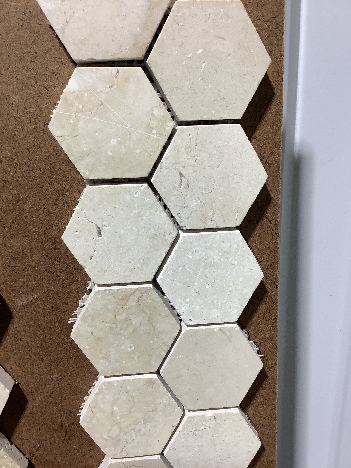 Imun Cream 2" Hex Honed Mosaic