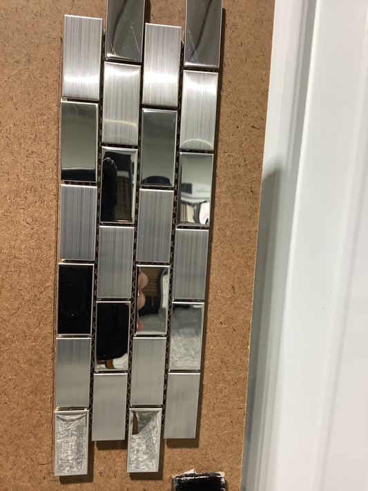 Inox 1x2 Glass Mosaic