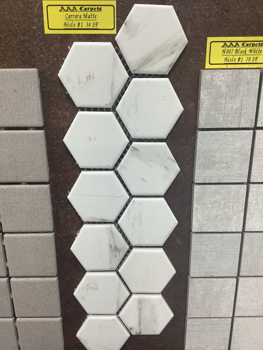 Carrara Matte hex Mosaic