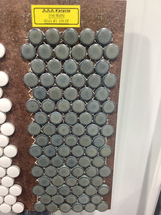 Iron Matte Penny Round Mosaic