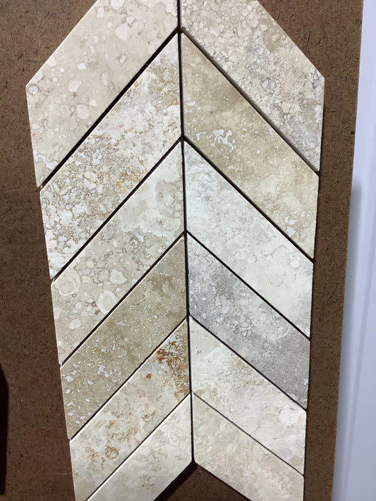 Andean Cream Chevron Honed Mosaic