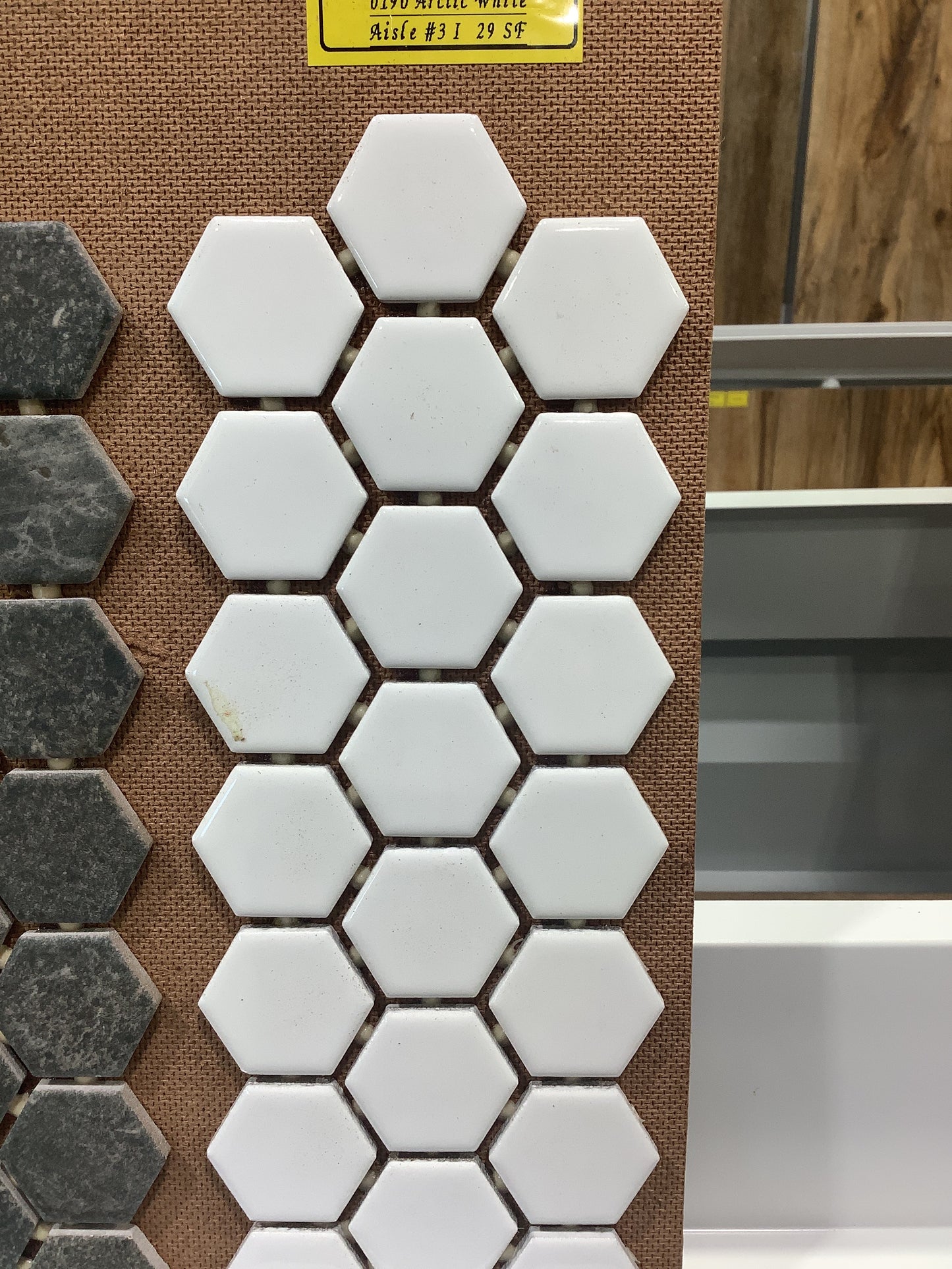 0190 Arctic White Hex Mosaic