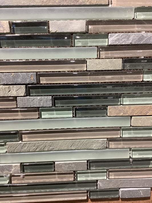 MultiColor Linear Stone Glass Mosaic