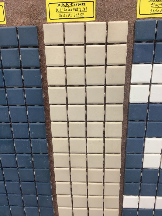 D161 Urban Putty 1x1 Tile Mosaic