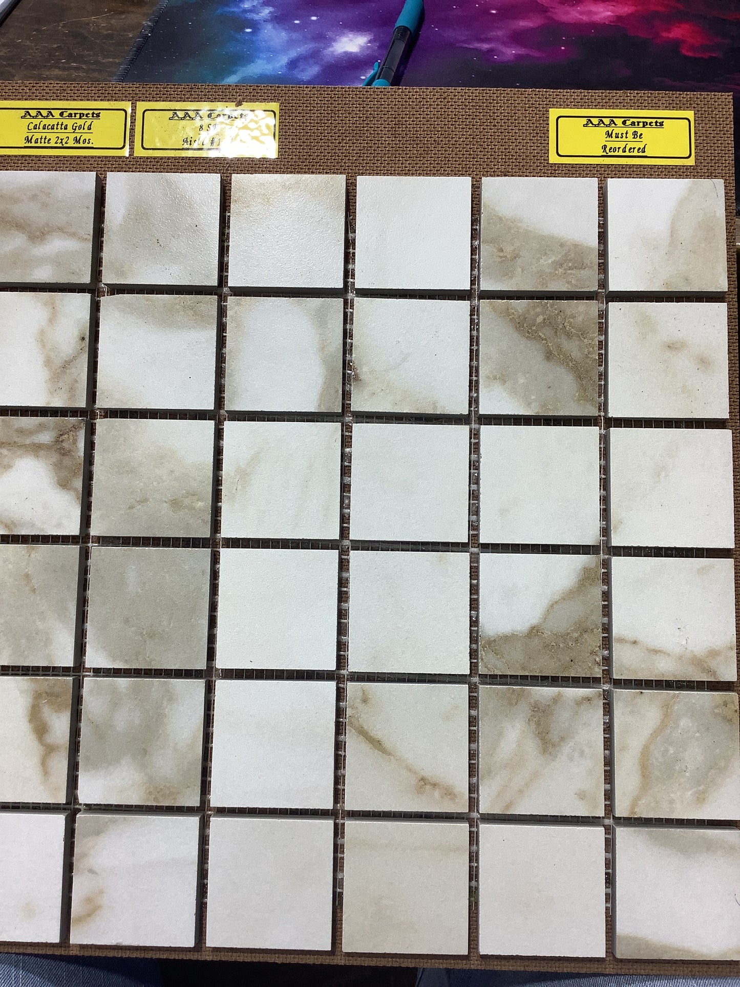 Calacatta Gold Matte 2x2 Mosaic