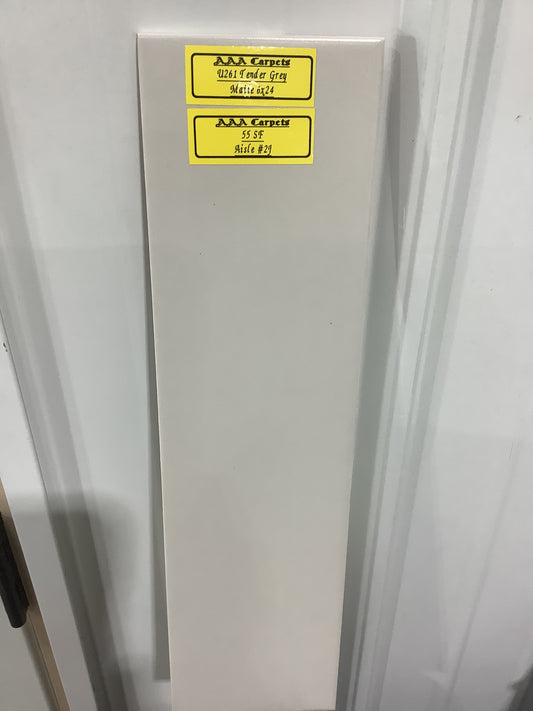 U261 Tender Grey Matte 6x24 Tile