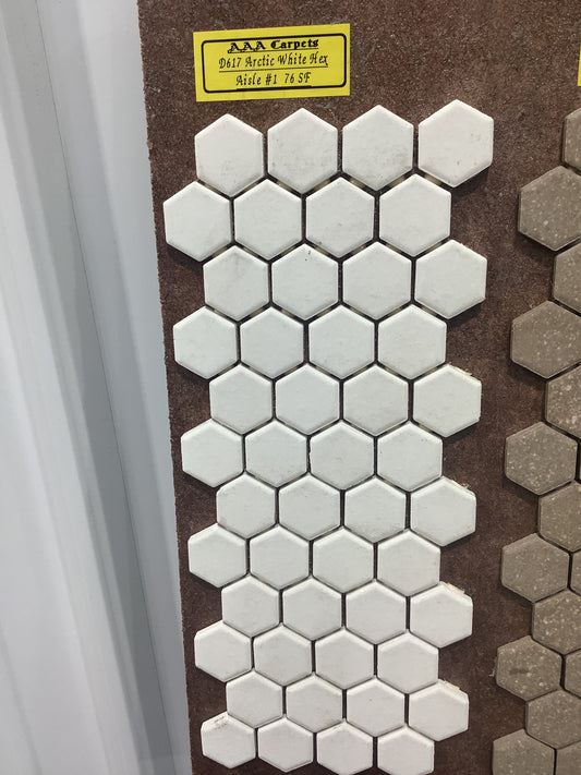 D617 Artic White Hex Mosaic