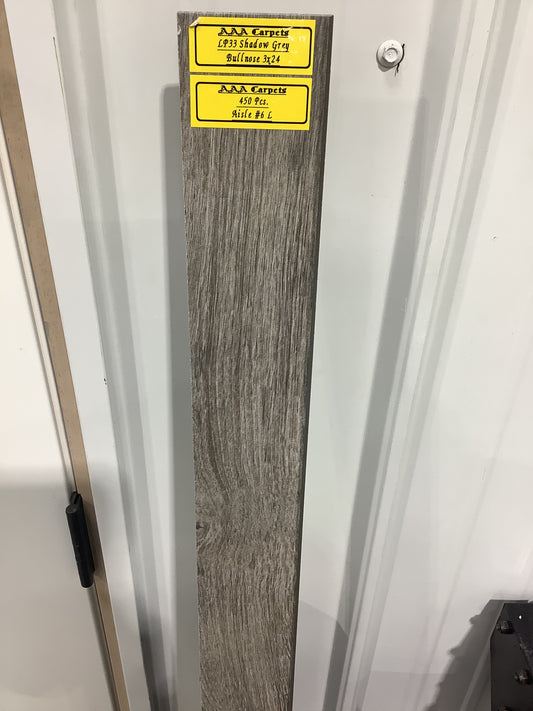 LP33 Shadow Grey Bullnose Tile 3x24