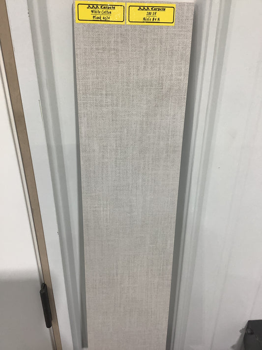 White Cotton Plank 6x24 Tile