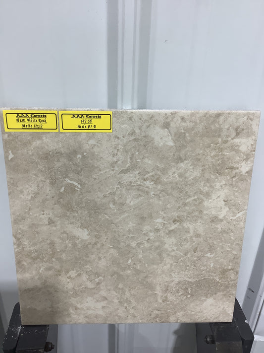 HL01 White Rock Matte 12x12 Tile