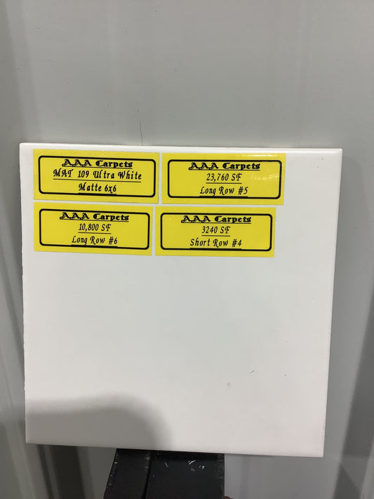 MAT 109 Ultra White Matte 6x6
