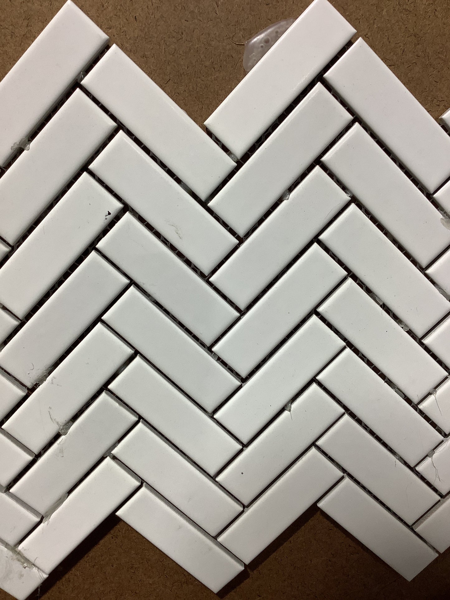 White Herringbone Polished Mosaic