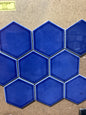 Blue 4x4 Hex Polished Mosaic