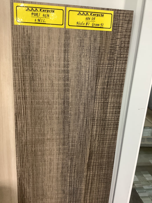 PUR 7 6x36 6 mil Glue Down Plank
