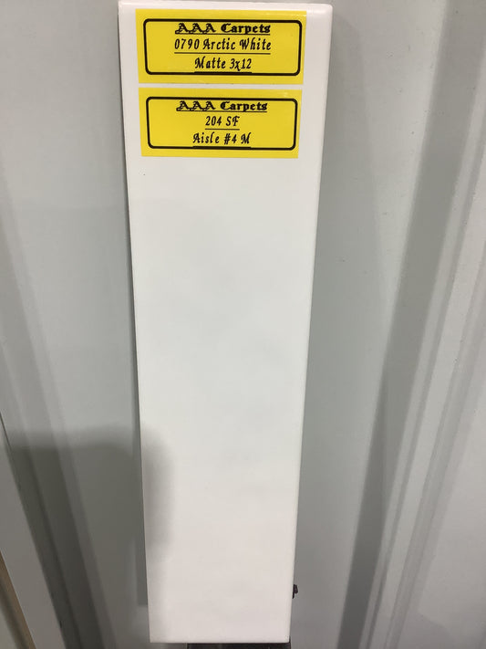 0790 Artic White Matte 3x12