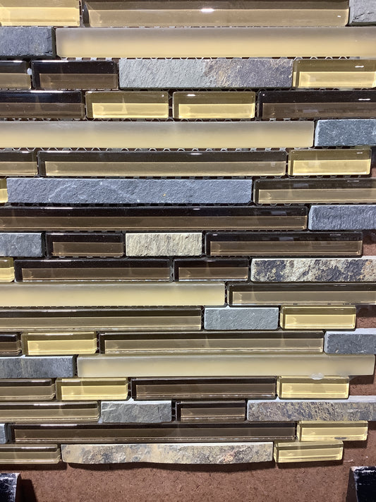 Autumn Linear Stone Glass Mosaic