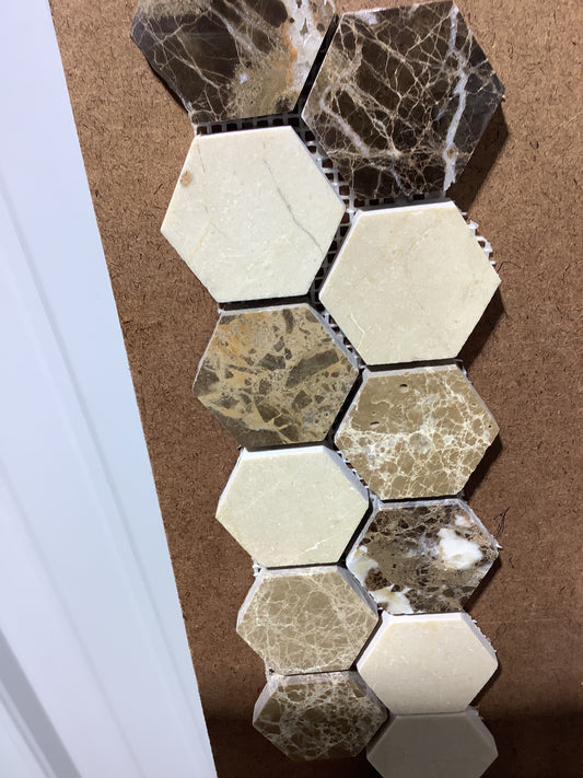 Natural Blend 2" Hex Polished Mosaic