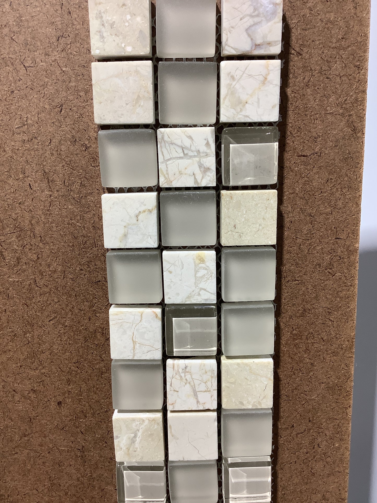 Crema 1x1 Stone Glass Mosaic