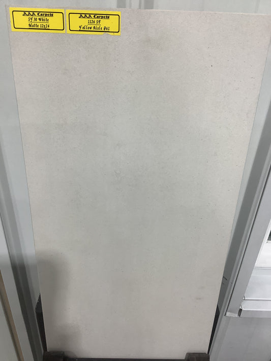 SY30 White Matte 12x24 Tile