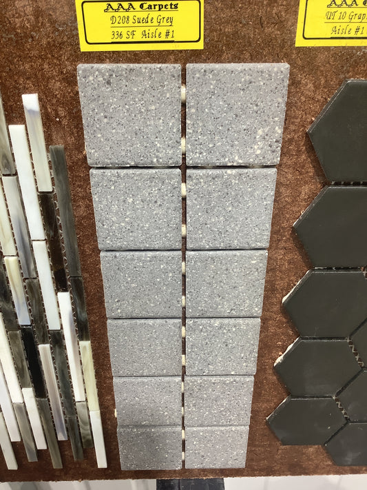 D208 Suede Grey Square  Tile Mosaic